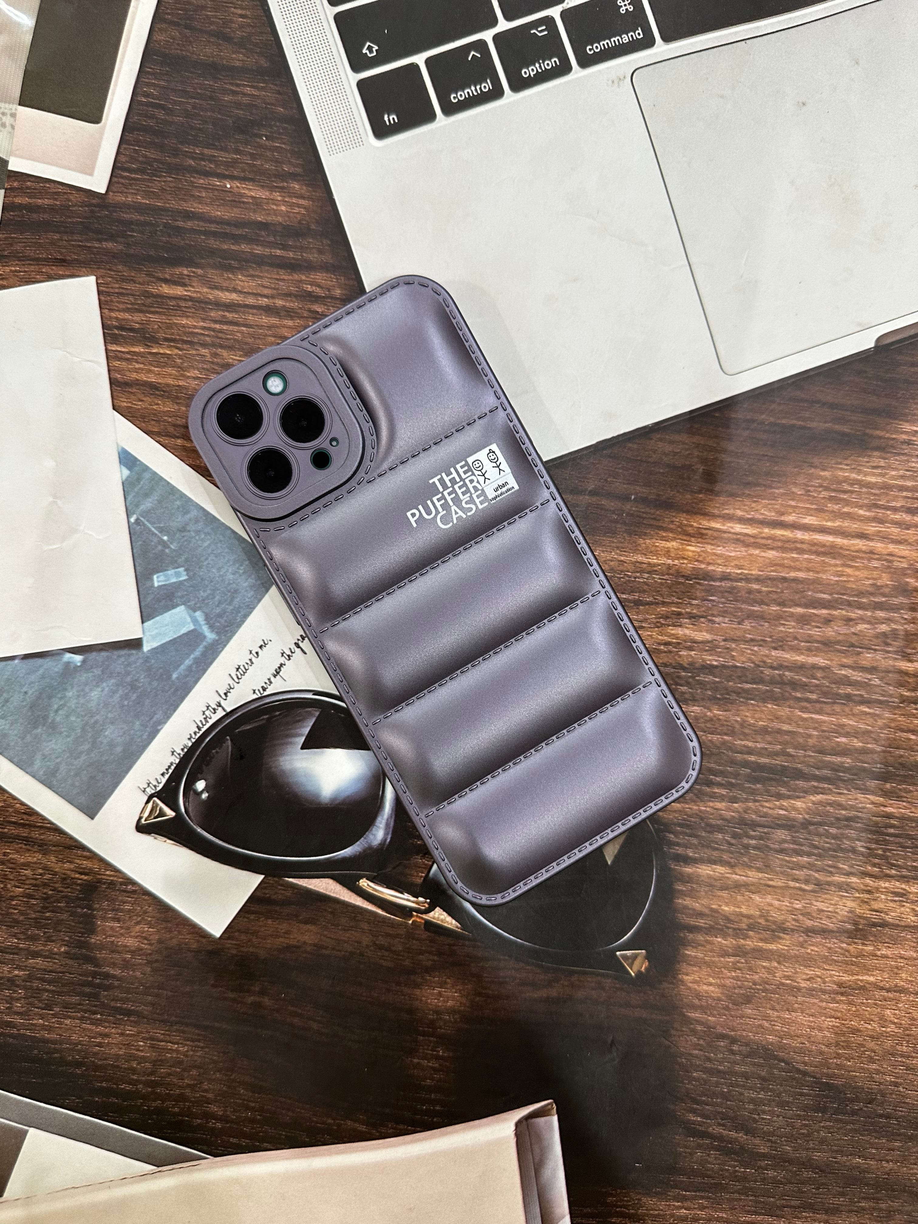 iPhone 13 Pro Premium Cushion Silicone Classy Case Cover -Purple - Guleel