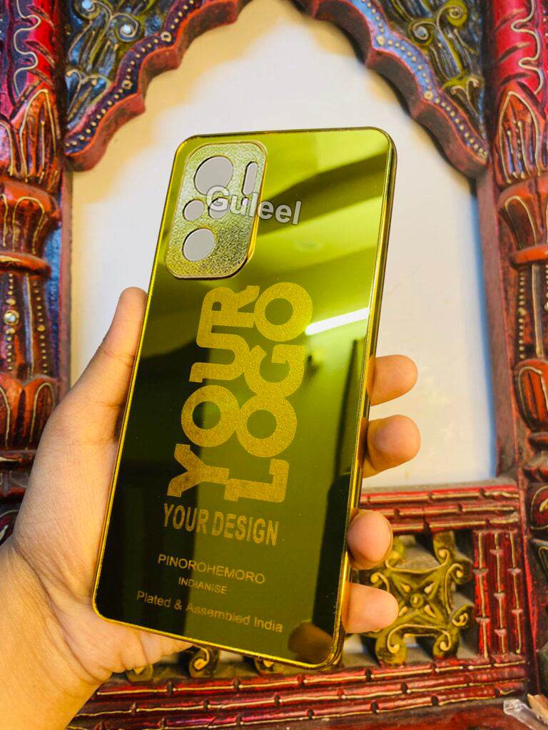 Redmi Note 10/10s Premium Gold Plated Mirror Finish Case Cover - Your Logo - Guleel