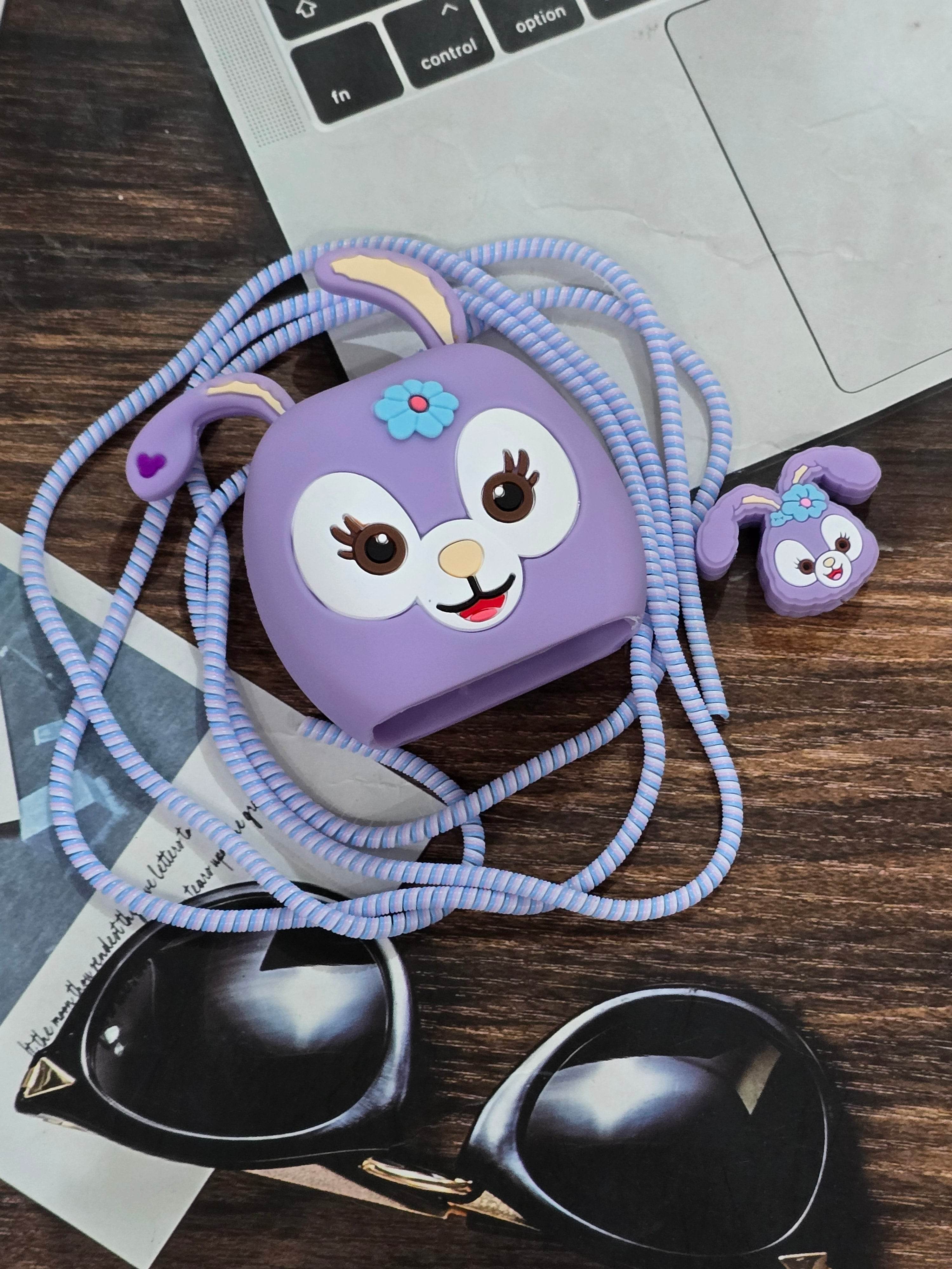 Samsung Cartoon Charger Case Cover for 25W Chargers - Lavender (With Wire Cover) - Guleel