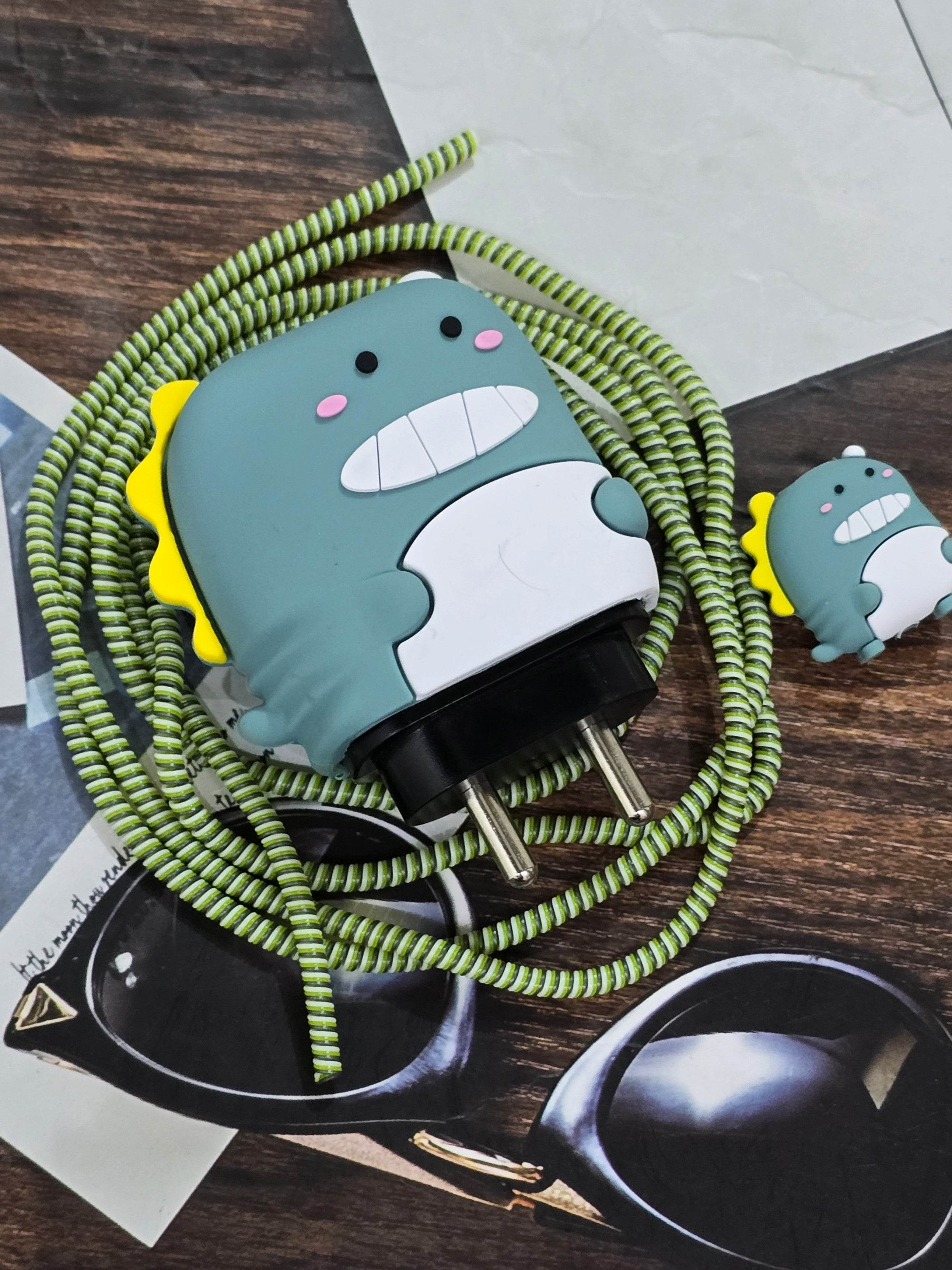 Samsung Cartoon Charger Case Cover for 25W Chargers - Green (With Wire Cover) - Guleel