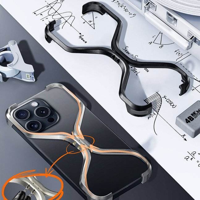 Premium X-Grip Armor Frame Case Cover - Titanium Grey - Guleel