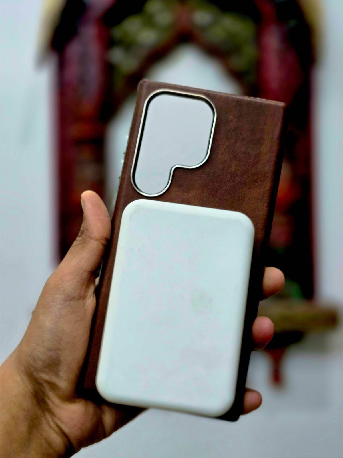 Premium Leather Finish Magsafe Case - Brown - Guleel