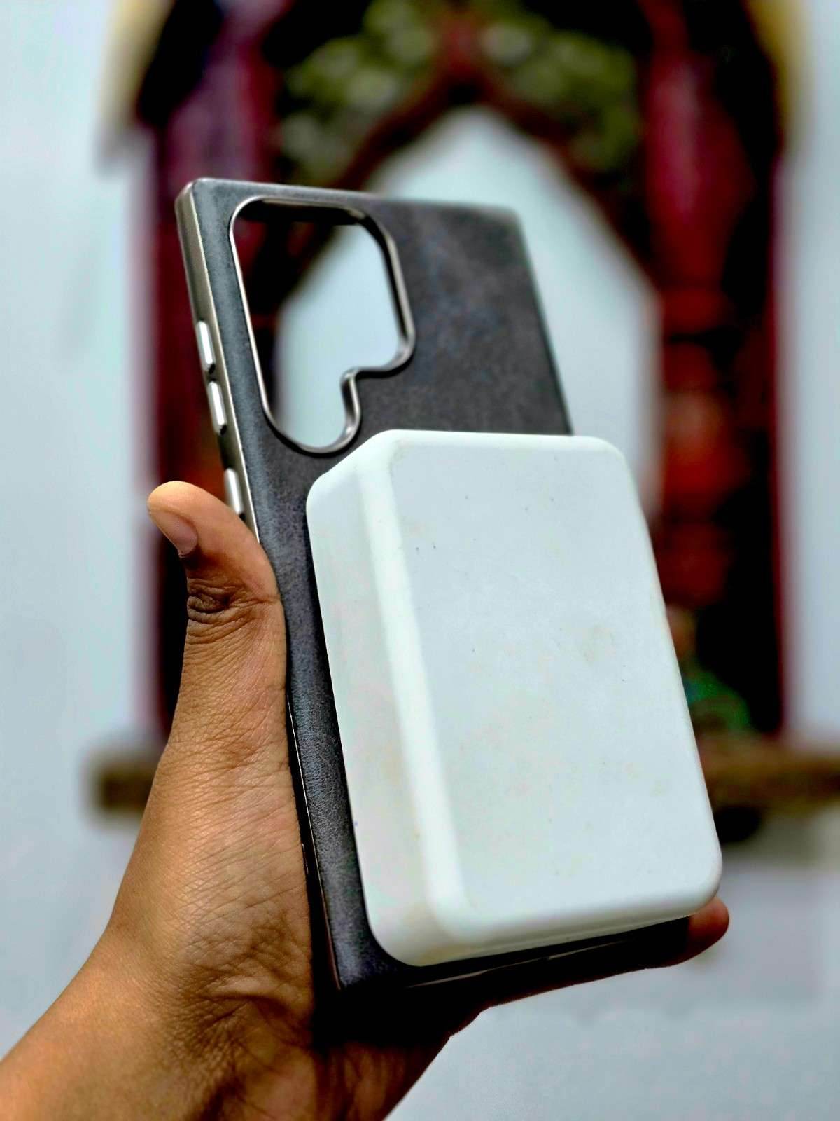 Premium Leather Finish Magsafe Case - Titanium Grey - Guleel