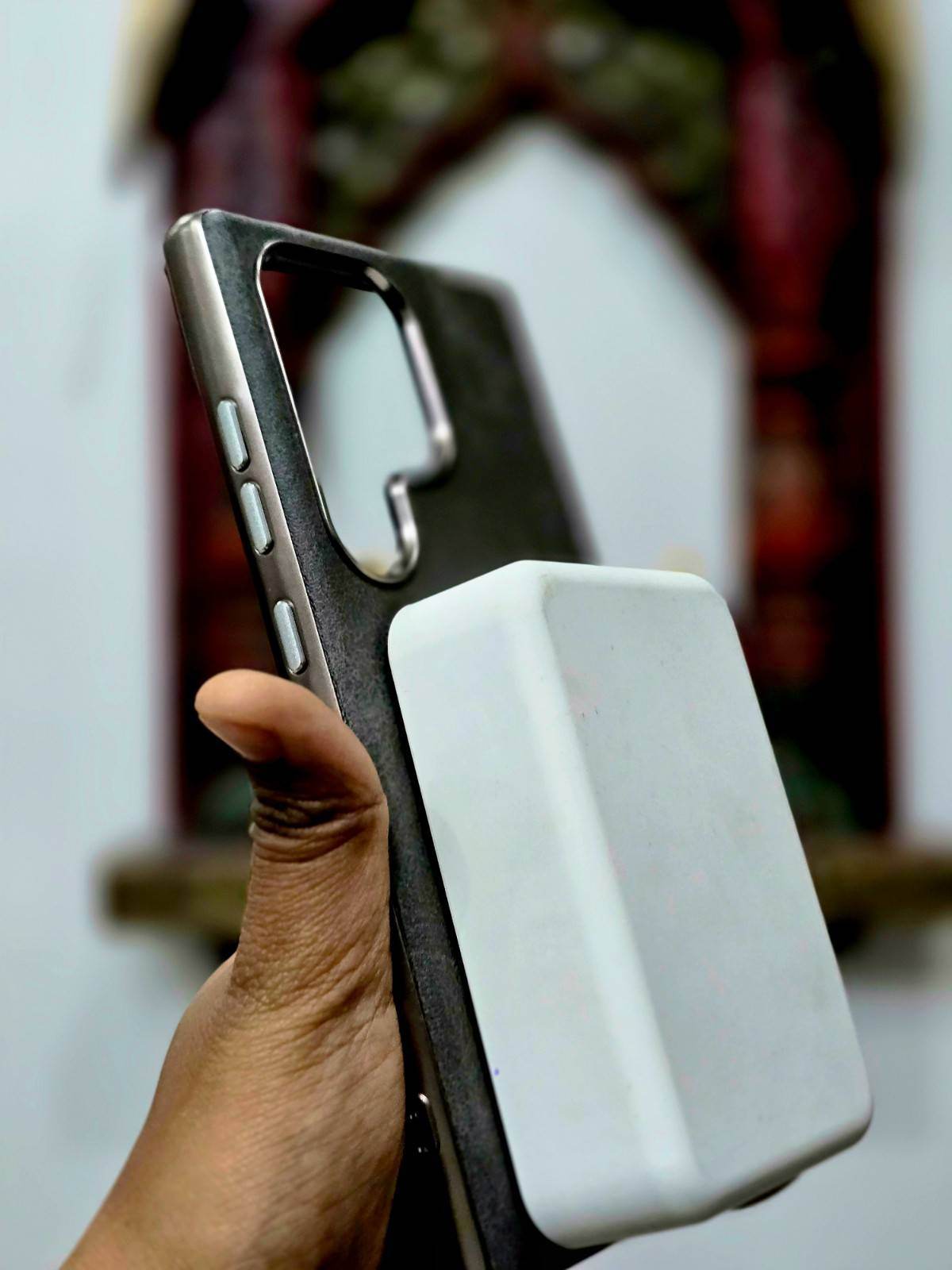 Premium Leather Finish Magsafe Case - Titanium Grey - Guleel