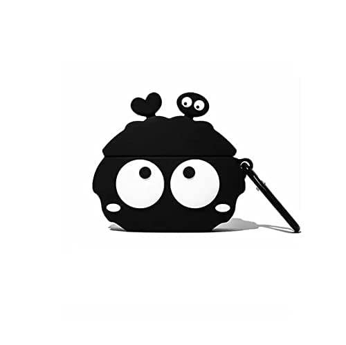 Airpod's Pro Cute Cartoon Silicon Black Eye Apple Airpod's Case Cover- Black - Guleel