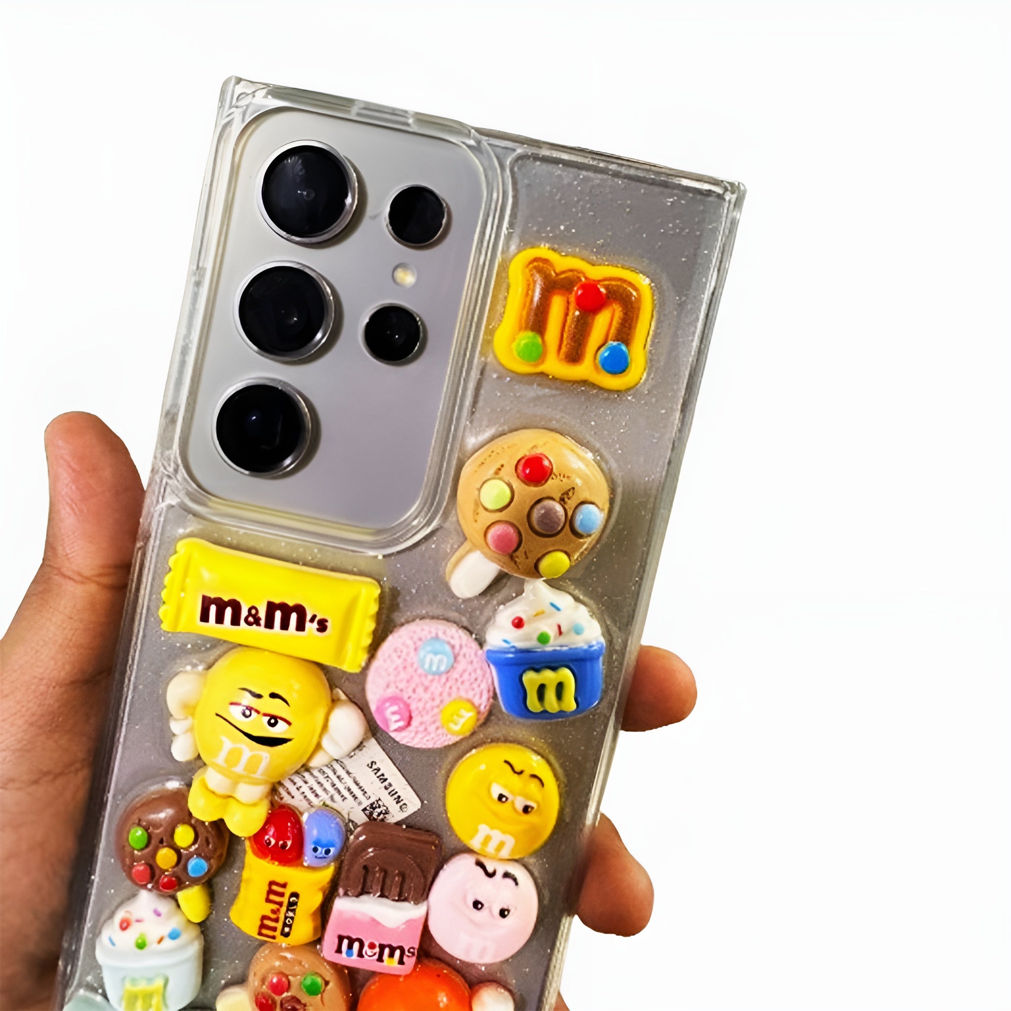 Premium Shockproof 3D Chocolate Chip Beans Transparent Clear Case