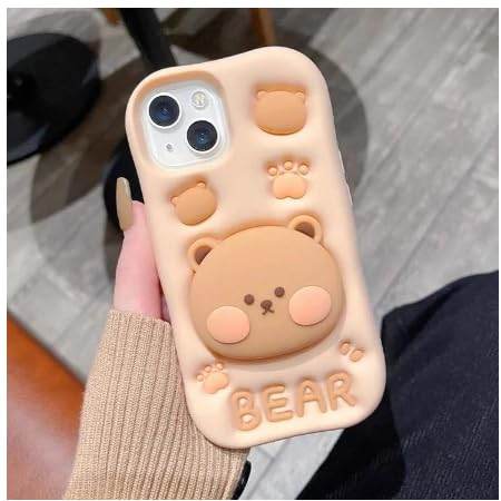 3D Cute Cartoon Teddy Bear Silicone Case - Guleel