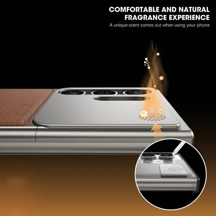 Premium Shockproof Metallic Finish Leather Back case Cover - Brown