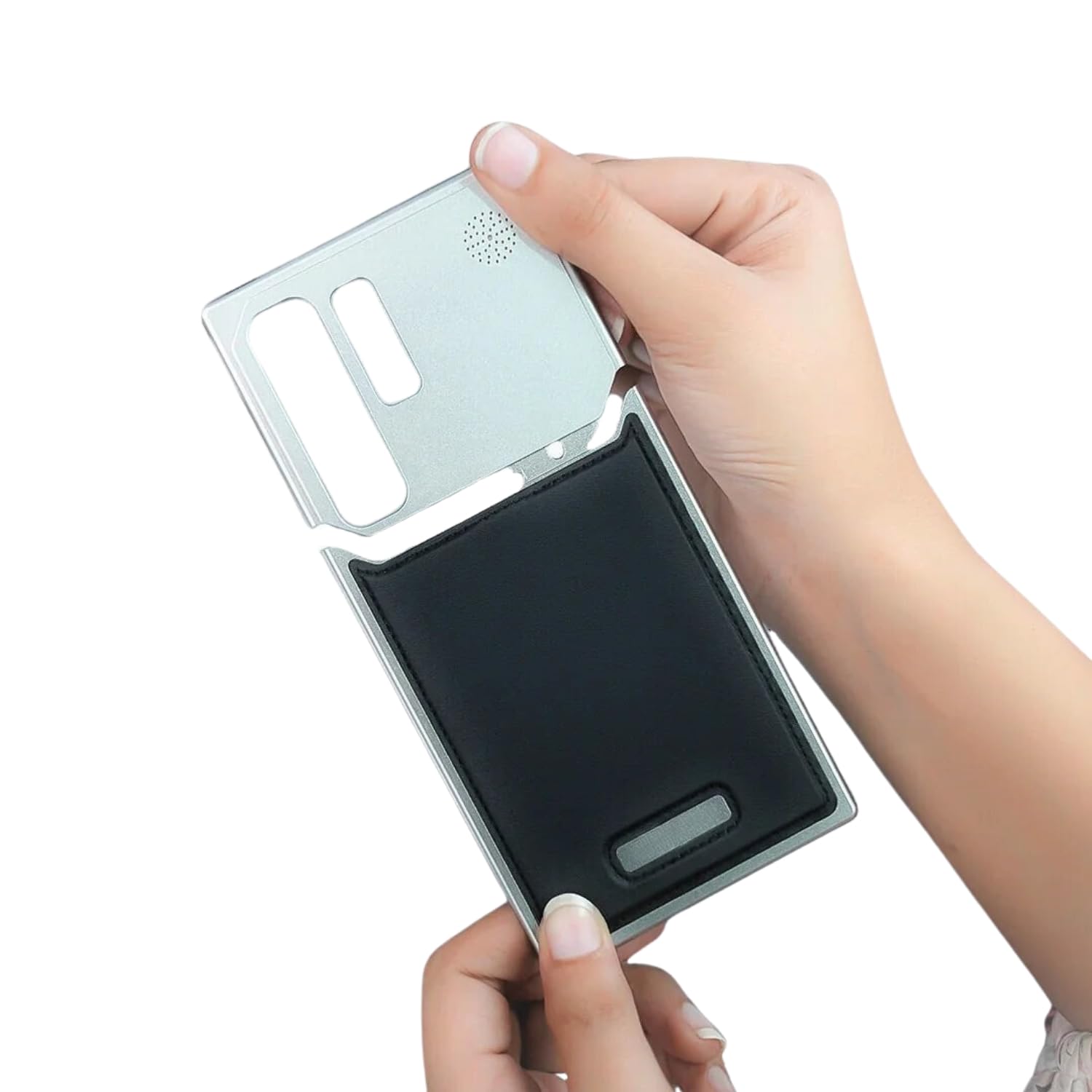 Premium Shockproof Metallic Finish Leather Back case Cover - Black