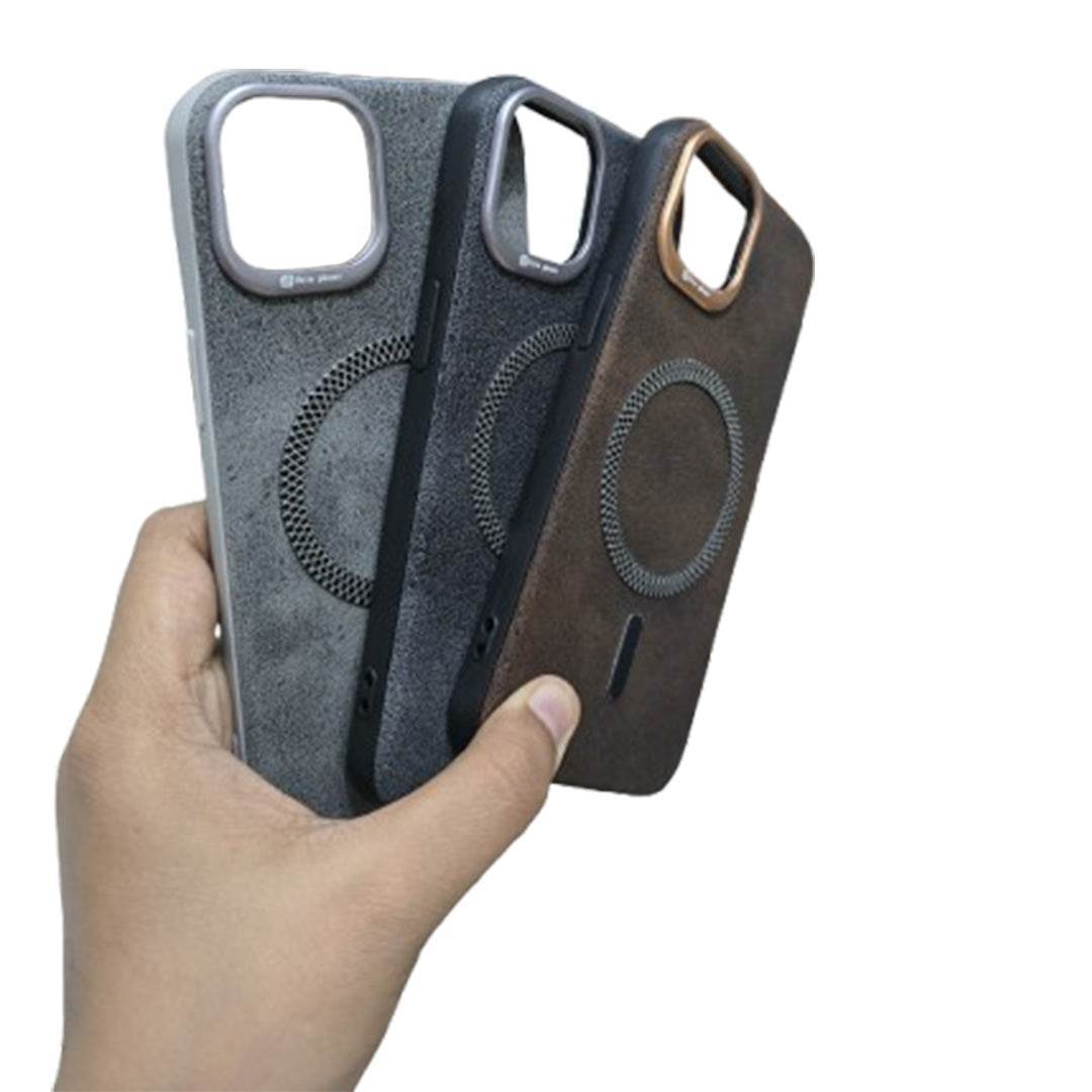 Premium Leather Mobile Back Case Cover - Grey - Guleel