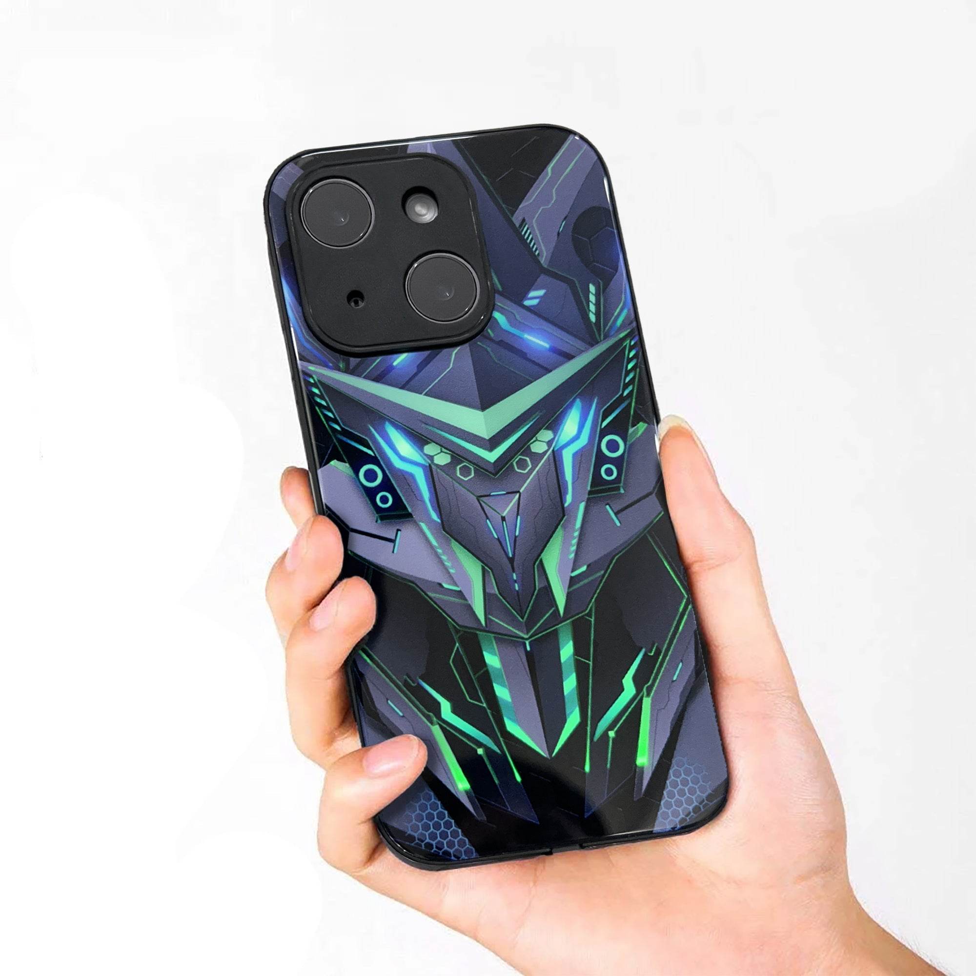 iPhone 14 Premium Led Light Shockproof Case - Dragon - Guleel