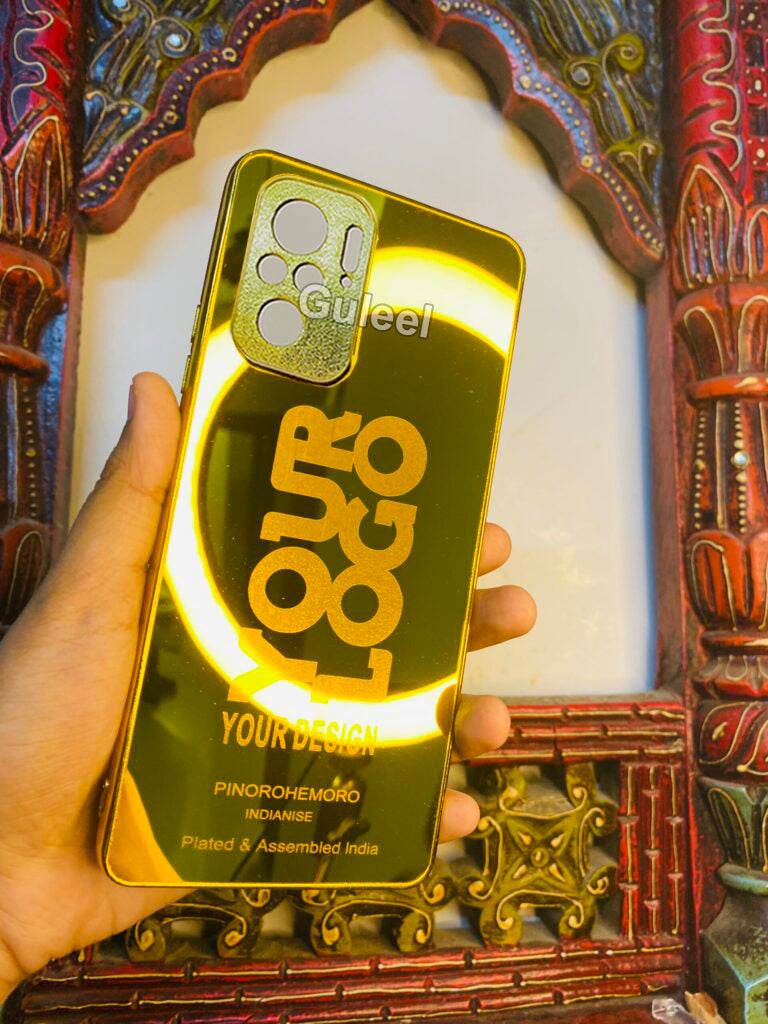 Redmi Note 10/10s Premium Gold Plated Mirror Finish Case Cover - Your Logo - Guleel