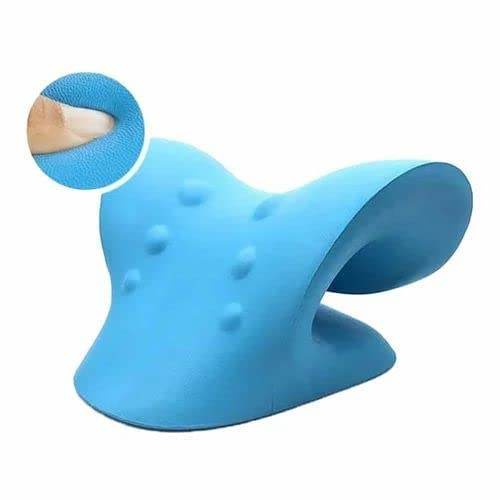 Cervical Pillow for Neck and Shoulder Pain Relief for Muscle Relax, Silicone Cervical Spine Alignment Acupressure Chiropractic Pillow - Blue - Guleel