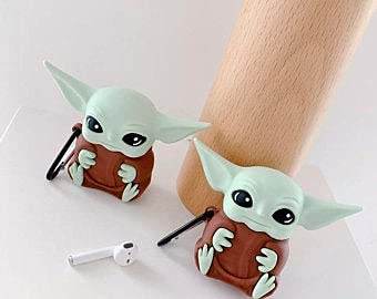 Airpod's 2 Cute Cartoon Silicone Apple Airpod's Case Cover ( Airpods Not Included ) Brown Green Monster - Guleel
