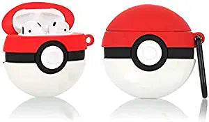 Airpod's 1 Cute Cartoon Pokemon Silicone Case ( Airpods Not Included ) Red White - Guleel