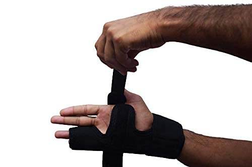 Boxer Finger Splint - Metacarpal Finger Splint Right Removable Splint for Boxers Fracture - Little and Ring Finger Protection - Fits Left or Right Hand Brace (M) - Black - Guleel
