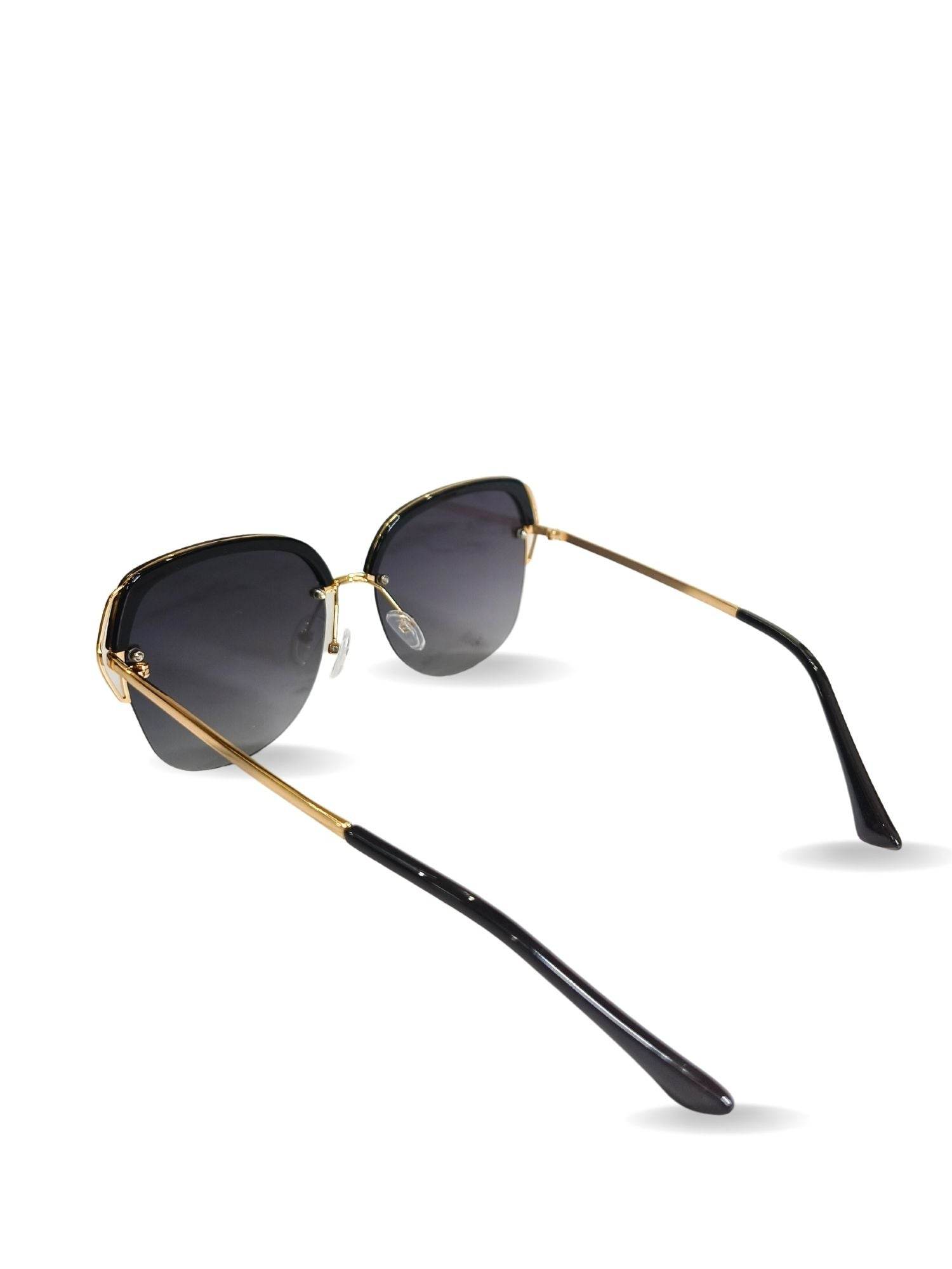 EYEWEAR Unisex Adult Cool Classy Stylish Sunglasses - Black Layered Gold Sleek Design - Guleel