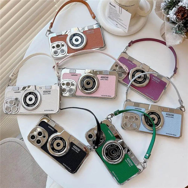Premium 3D Camera Style Leather Strap Case Cover - Guleel