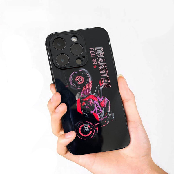 iPhone 14 Pro Max Premium Led Light Shockproof Case - Dragster Bike - Guleel
