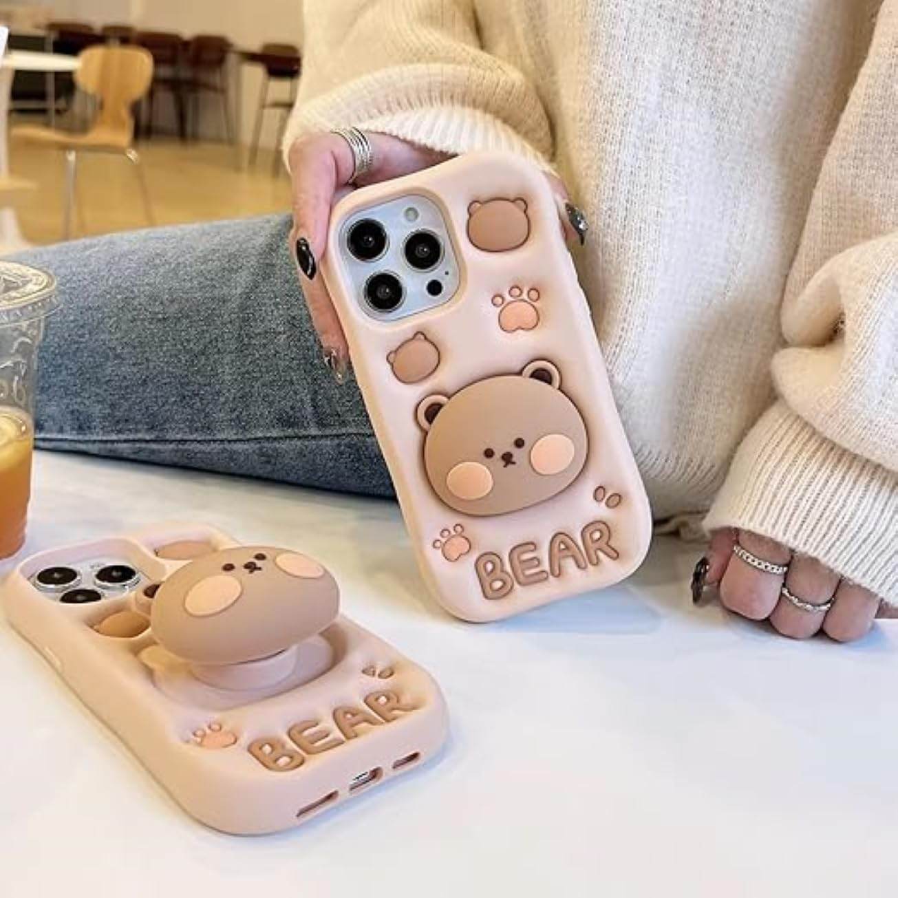 3D Cute Cartoon Teddy Bear Silicone Case - Guleel