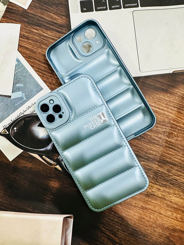iPhone 12 Pro Premium Cushion Silicone Classy Case Cover- Light Blue - Guleel