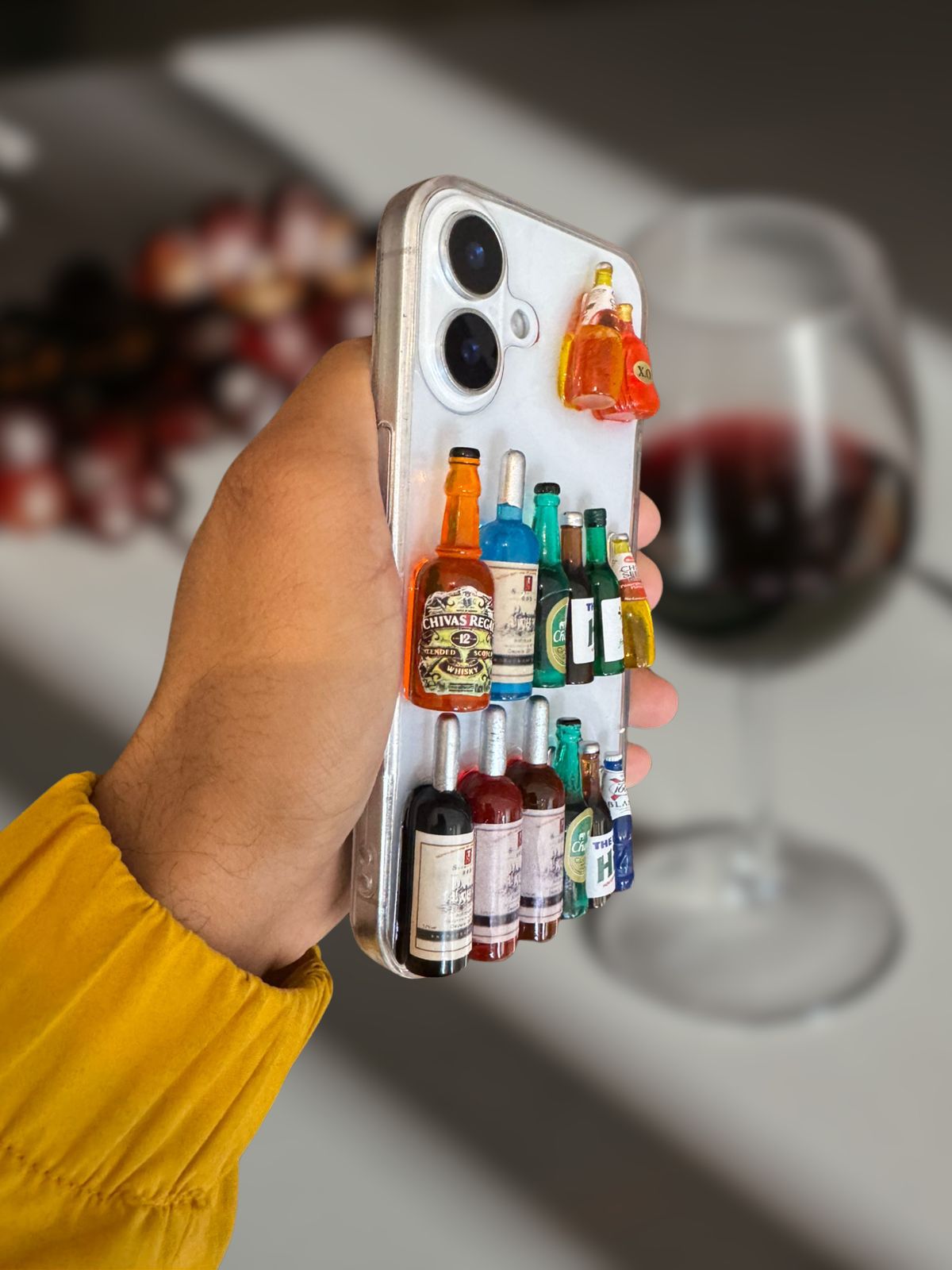 Premium Shockproof 3D Bottle Transparent Back Cover