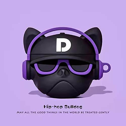 Airpod's 2 Cute Cartoon Silicone Apple Airpod's Case Cover ( Airpods Not Included ) Bulldog Purple - Guleel