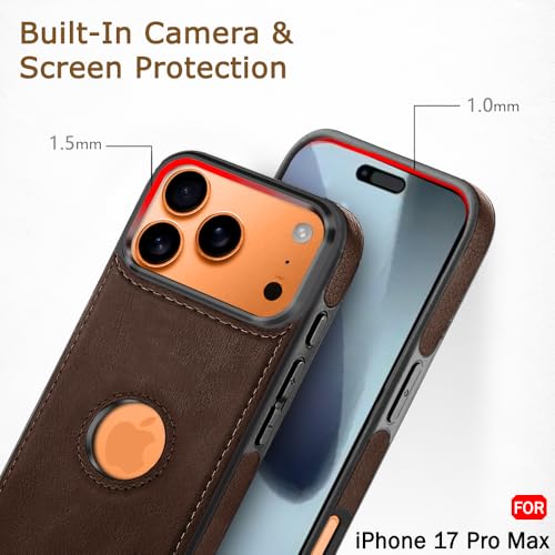 Premium Leather Logo Cut Back Cover -Brown