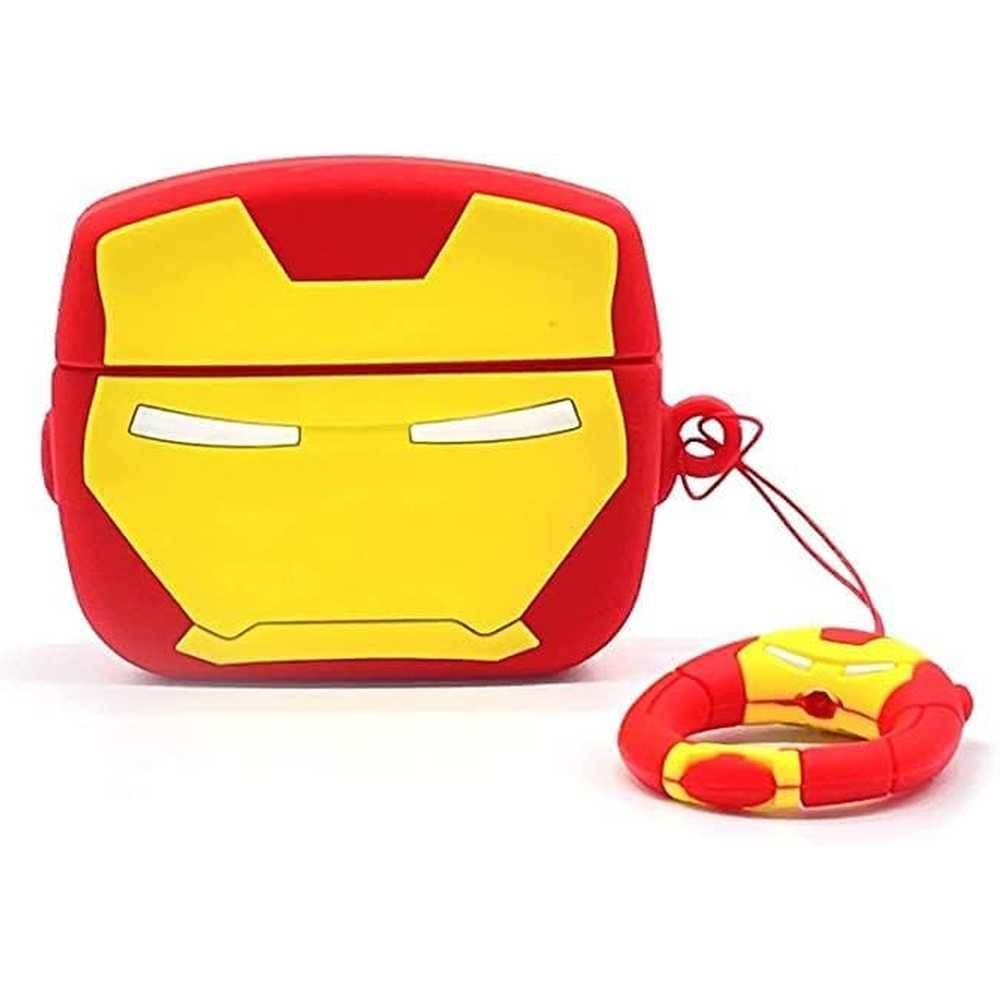 Airpod's Pro Cute Silicone Protective Cartoon Ironman Case - Red Yellow - Guleel