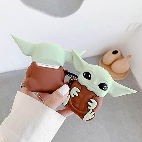 Airpod's 1 Cute Cartoon Silicone Apple Airpod's Case Cover ( Airpods Not Included ) Brown Green Monster - Guleel