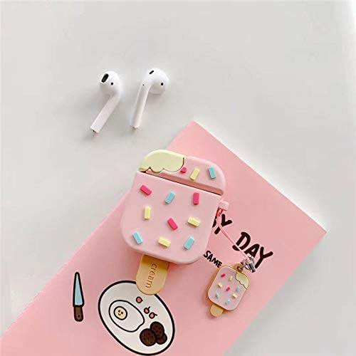 Airpod's 1 Cute Cartoon Silicone Apple Airpod's Case Cover ( Airpods Not Included ) Icecream Pink - Guleel