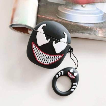 Airpod's 1 Cute Cartoon Venom Silicone Case Cover ( Airpods Not Included ) Black - Guleel