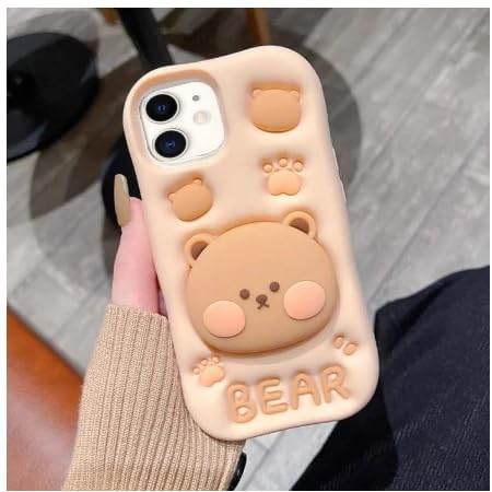 3D Cute Cartoon Teddy Bear Silicone Case - Guleel