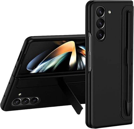 Samsung Galaxy Z Fold 6 Ultra-Hybrid Sleek Armor Pen with Stand Back Cover Case with FREE Pen - Black - Guleel