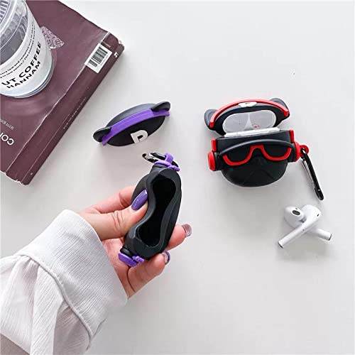Airpod's 1 Cute Cartoon Silicone Apple Airpod's Case Cover ( Airpods Not Included ) Bulldog Purple - Guleel