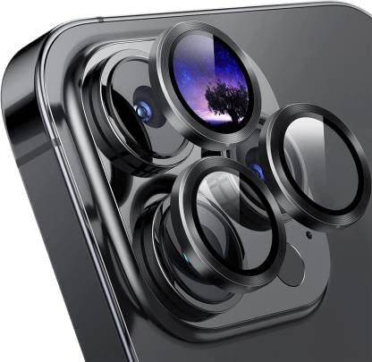 Camera Lens Protector Tempered Glass Film Aluminum Alloy Lens Cover - Black - Guleel