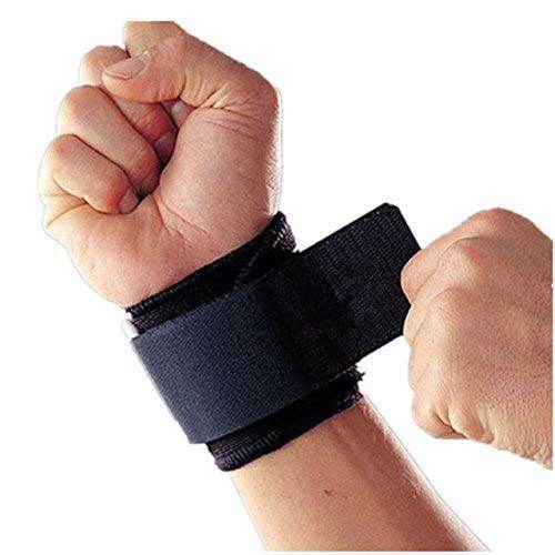 Adjustable Neoprene Wrist Support Compression Wrap, Sports Brace/Bands Protector- Gym, Cross, Fitness, Training, Volleyball Badminton Tennis Basketball – One Size Fits (Black) - Guleel