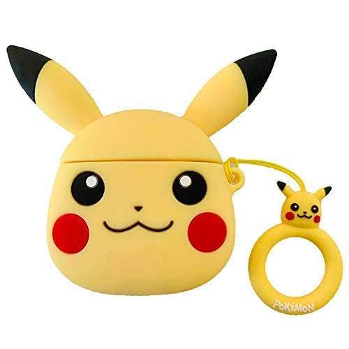 Airpod's Pro Cute Cartoon Silicon Pikachu Apple Airpod's Case Cover- Yellow - Guleel