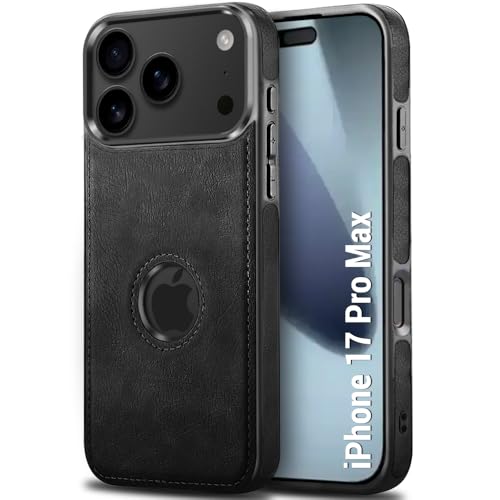 Premium Leather Logo Cut Back Cover -Black