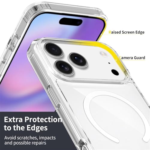 Magsafe Ultra-Hybrid Camera Protection Hard Clear Back Case Cover - Transparent