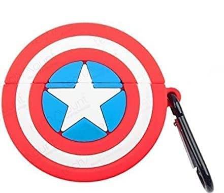 Airpod's Pro Cute Silicone Protective Captain America Case - Red - Guleel