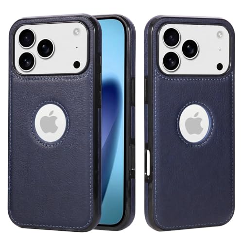 Premium Leather Logo Cut Back Cover -Blue