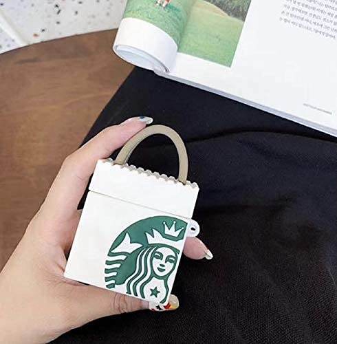 Airpod's 1 Premium Starbucks Bag Silicone Case ( Airpods Not Included ) - White - Guleel
