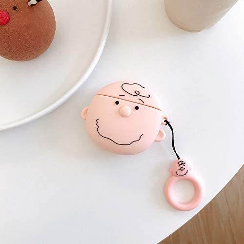 Cute Charlie Brown Silicone Case ( Airpods Not Included ) - Cream - Guleel