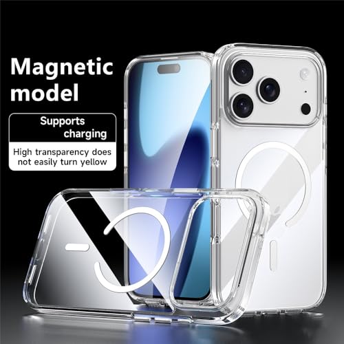 Magsafe Ultra-Hybrid Camera Protection Hard Clear Back Case Cover - Transparent