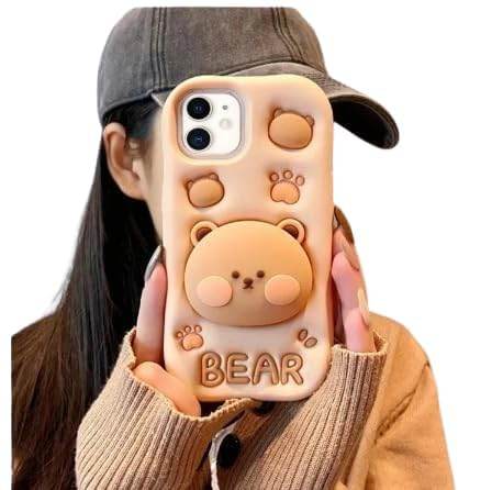 3D Cute Cartoon Teddy Bear Silicone Case - Guleel