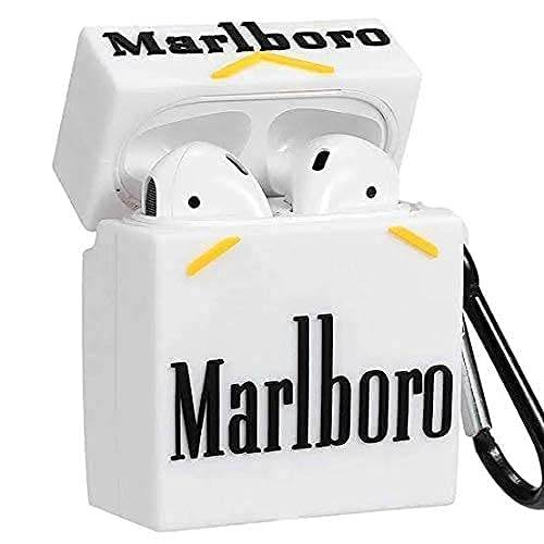 Airpod's Pro Cute Silicone Protective Cartoon Marlboro Case - White - Guleel