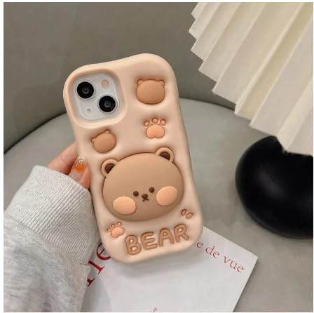 3D Cute Cartoon Teddy Bear Silicone Case - Guleel