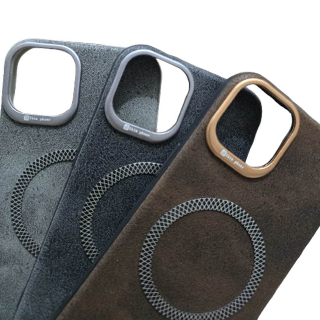 Premium Leather Mobile Back Case Cover - Grey - Guleel