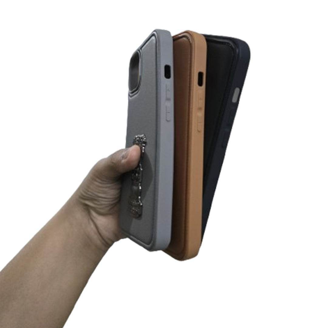 Premium Leather Engraving Back Cover - Grey - Guleel